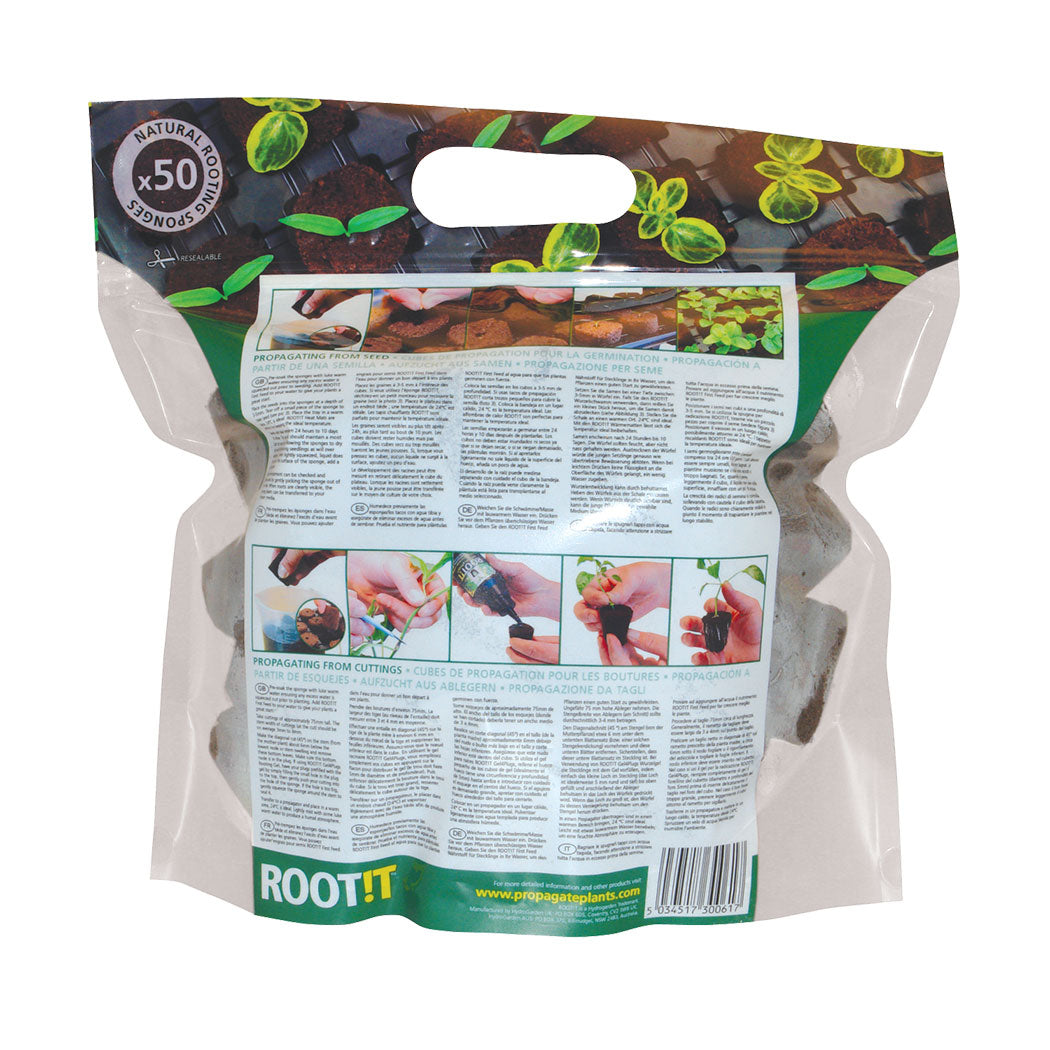 ROOT!T Natural Rooting Sponges 50 Refill Bag - National Hydroponics