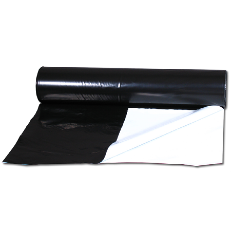 25m x 8m Commercial Roll of Black / White Grow Sheet 125mu - National Hydroponics