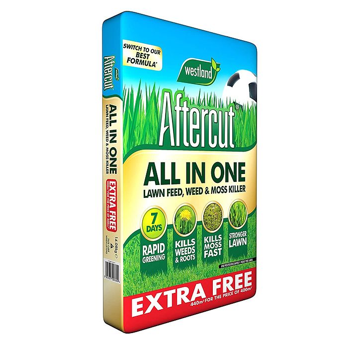 Aftercut All In One Lawn Feed, Weed & Moss Killer - 400m²